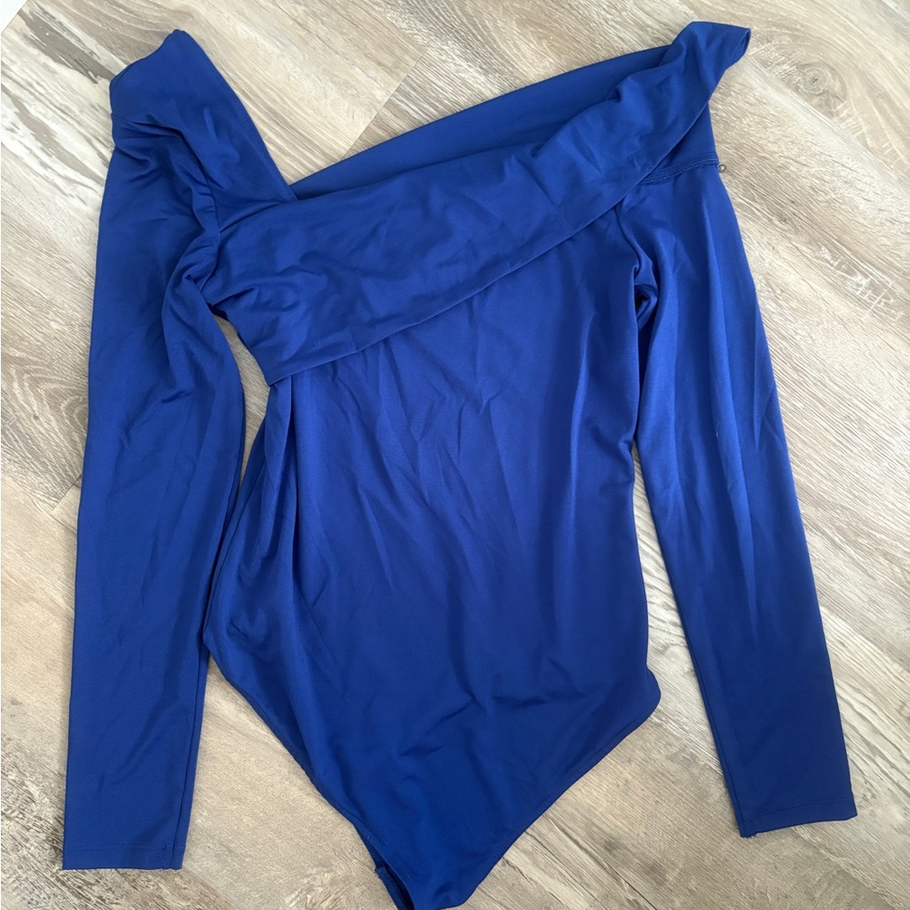 Zara Royal Blue Off-Shoulder Bodysuit - Picture 3 of 4